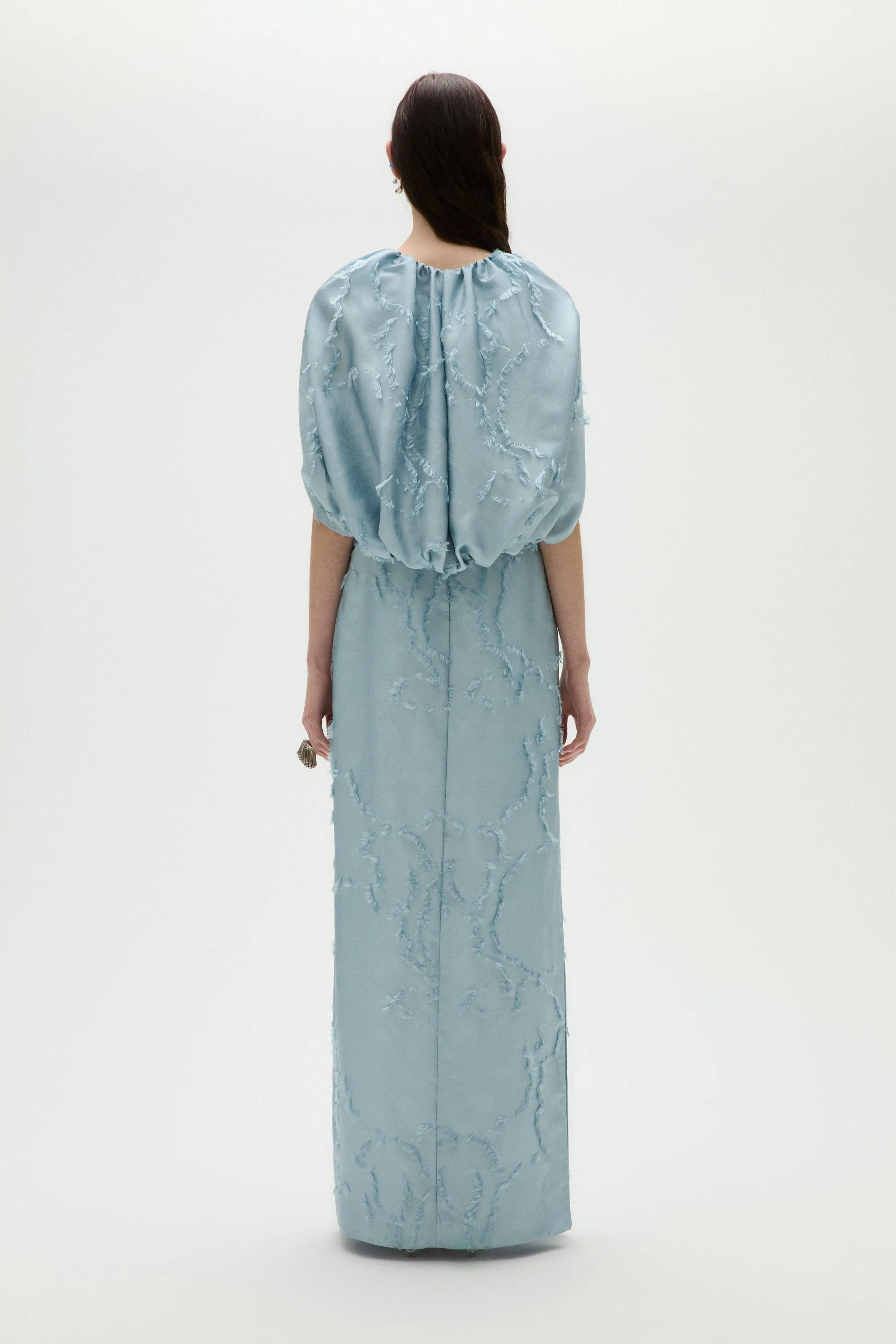 Jacquard Cape Dress sold by Amsale product image thumbnail 4