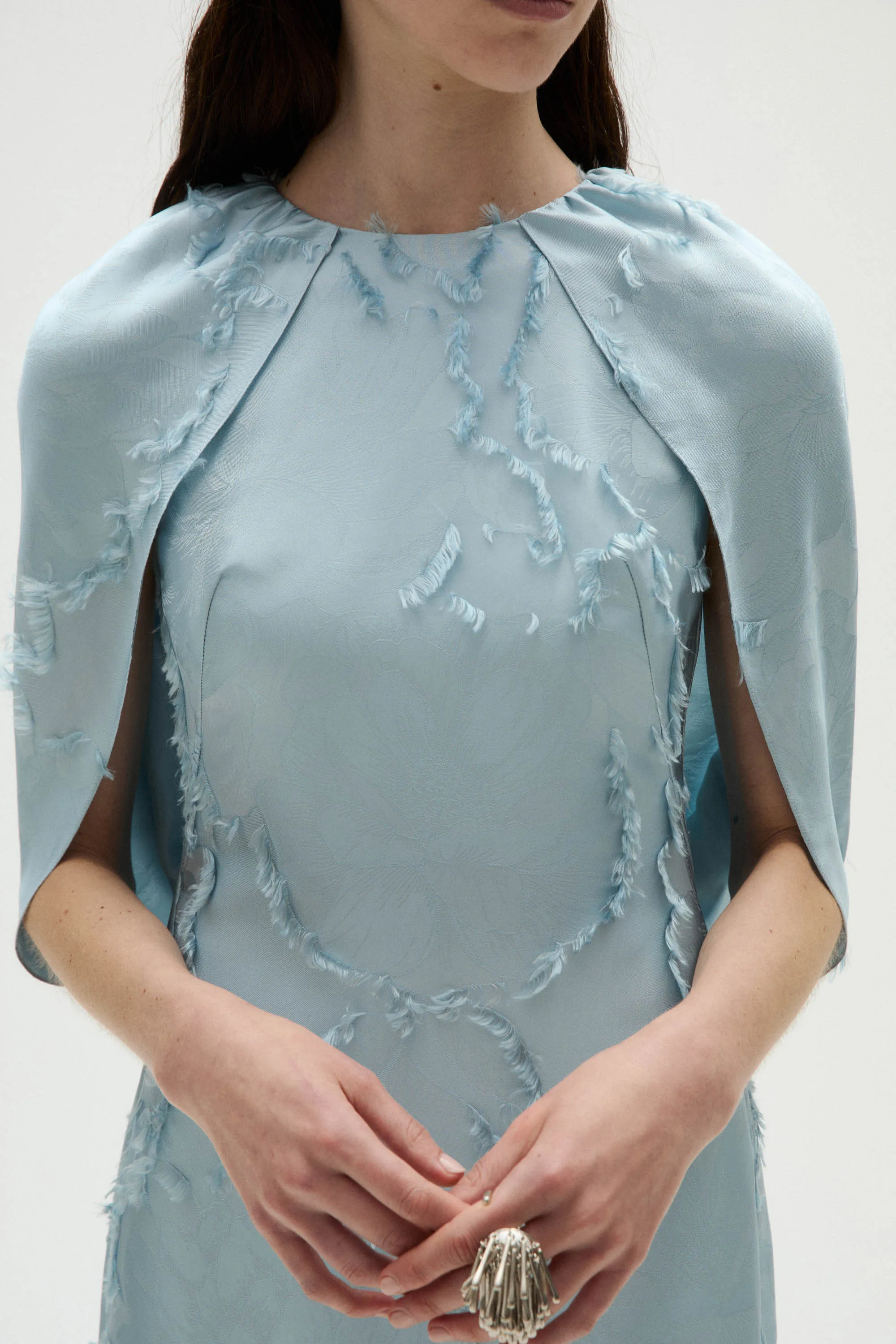 Jacquard Cape Dress sold by Amsale product image thumbnail 2