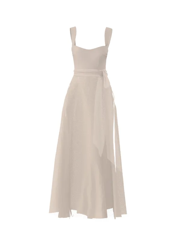 Bodice(Alexis), Skirt(Cerisa),Belt(Sash), fawn sold by Amsale