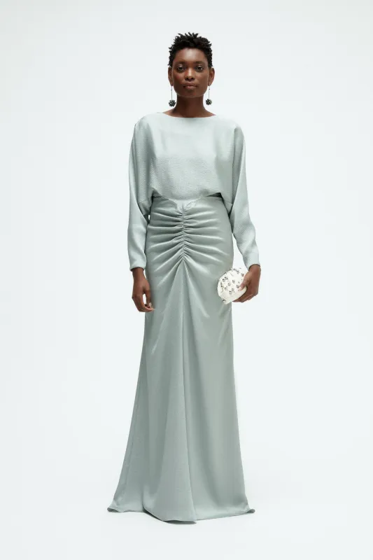 Hammered Satin Dolman Sleeve Gown sold by Amsale