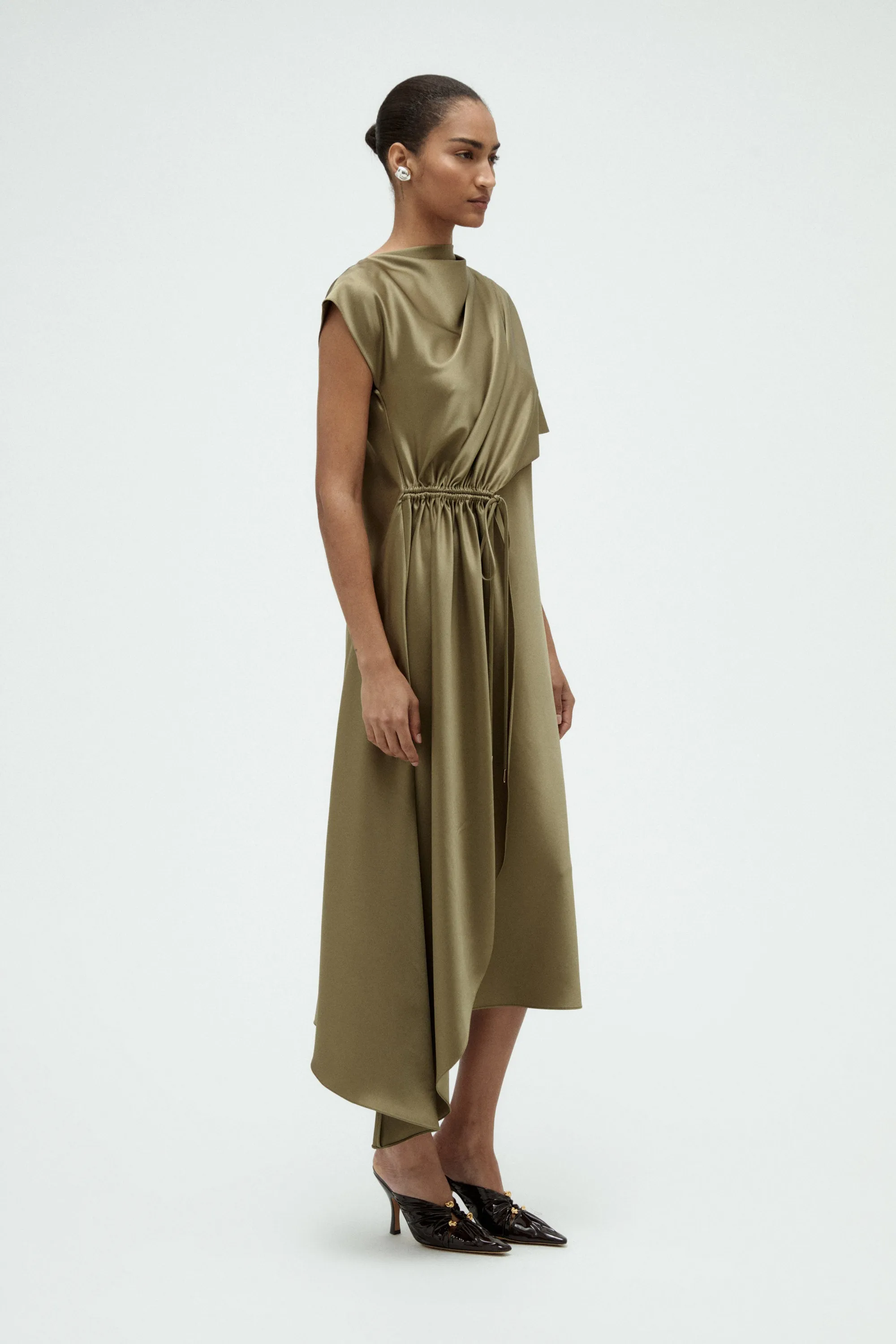 Satin Cape Dress sold by Amsale product image thumbnail 3