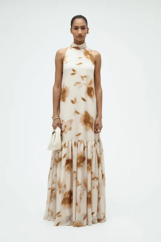 Floral Printed Trapeze Gown made by Amsale