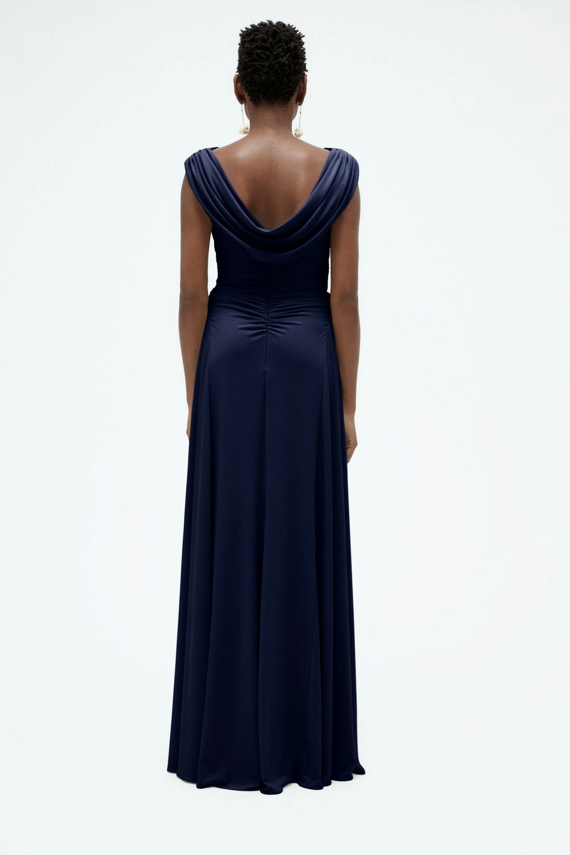 Draped Cowl Jersey Dress sold by Amsale product image thumbnail 4