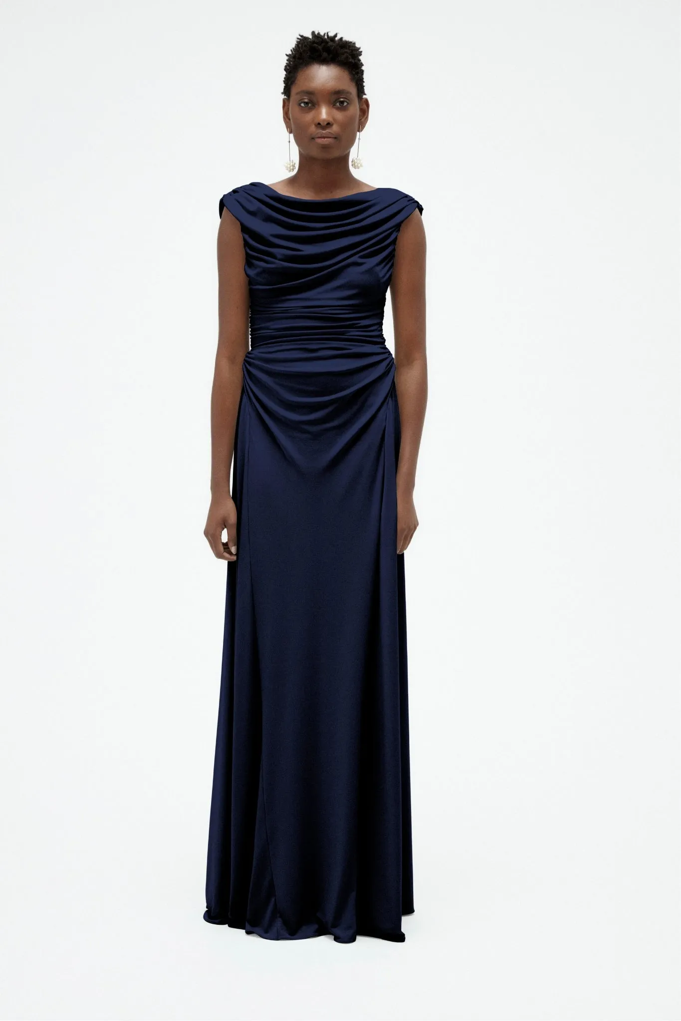 Draped Cowl Jersey Dress sold by Amsale product image thumbnail 3