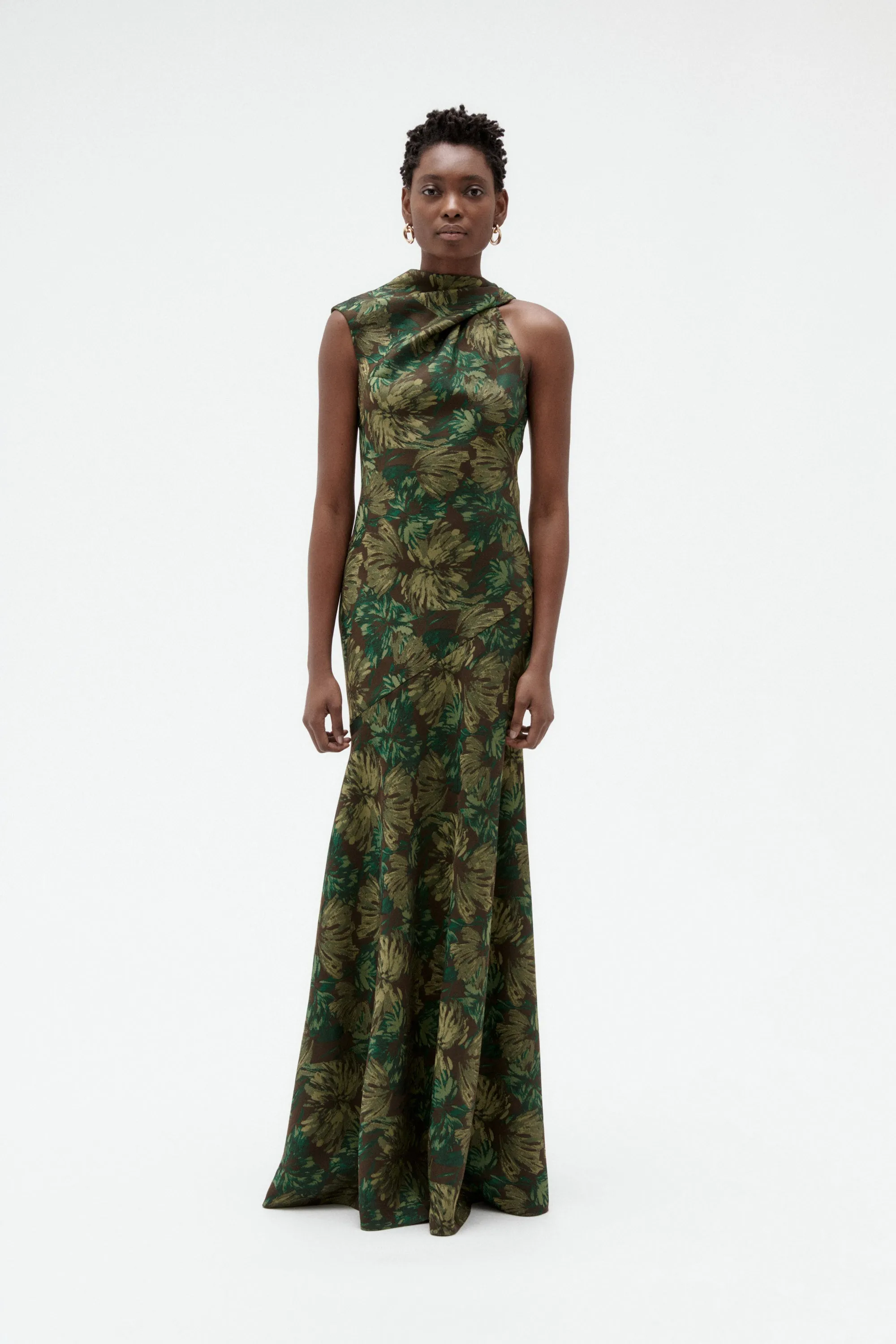 Floral Jacquard Twist Gown sold by Amsale product image thumbnail 5