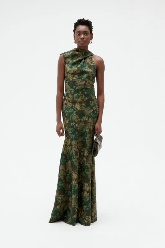 Floral Jacquard Twist Gown made by Amsale