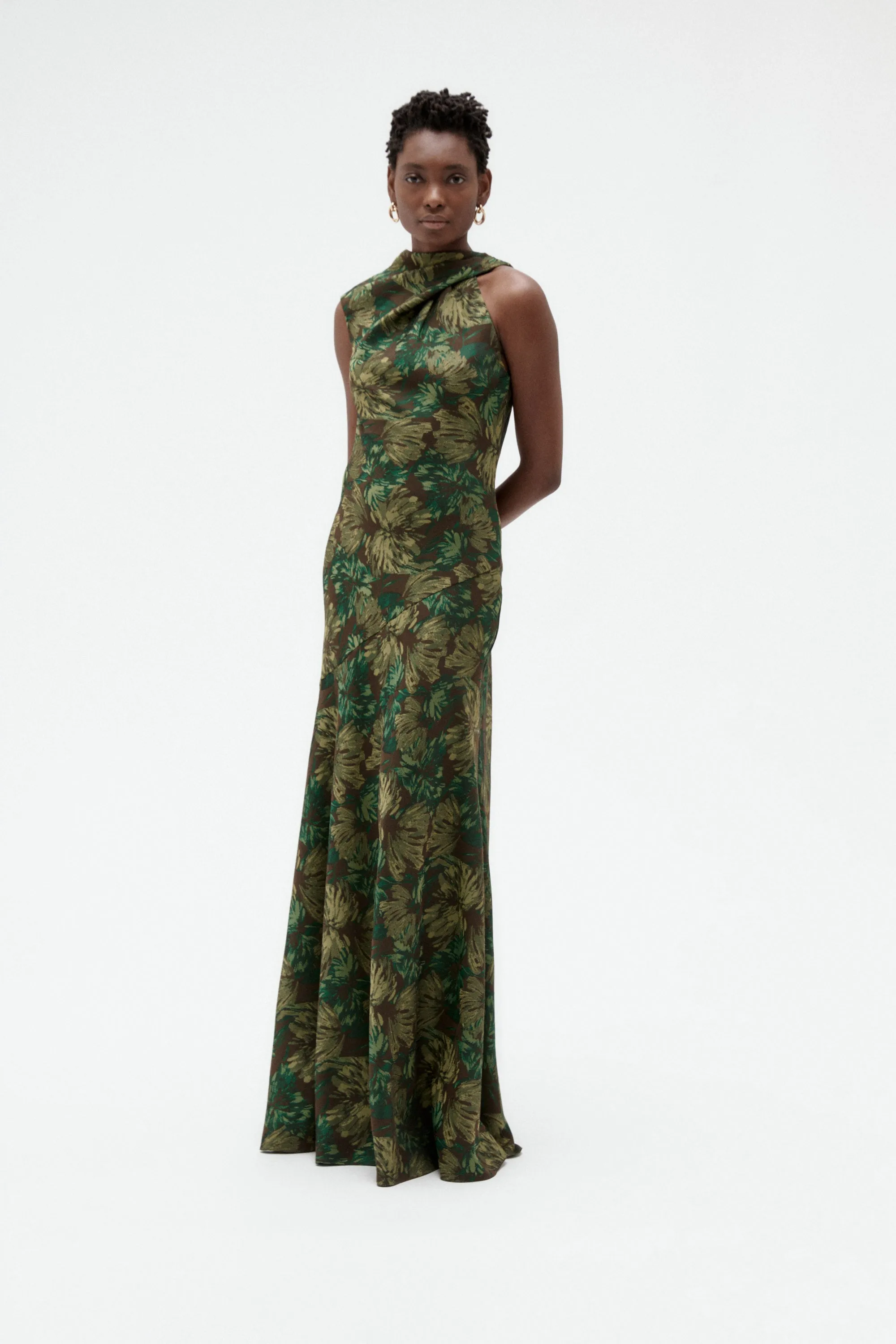 Floral Jacquard Twist Gown sold by Amsale product image thumbnail 3