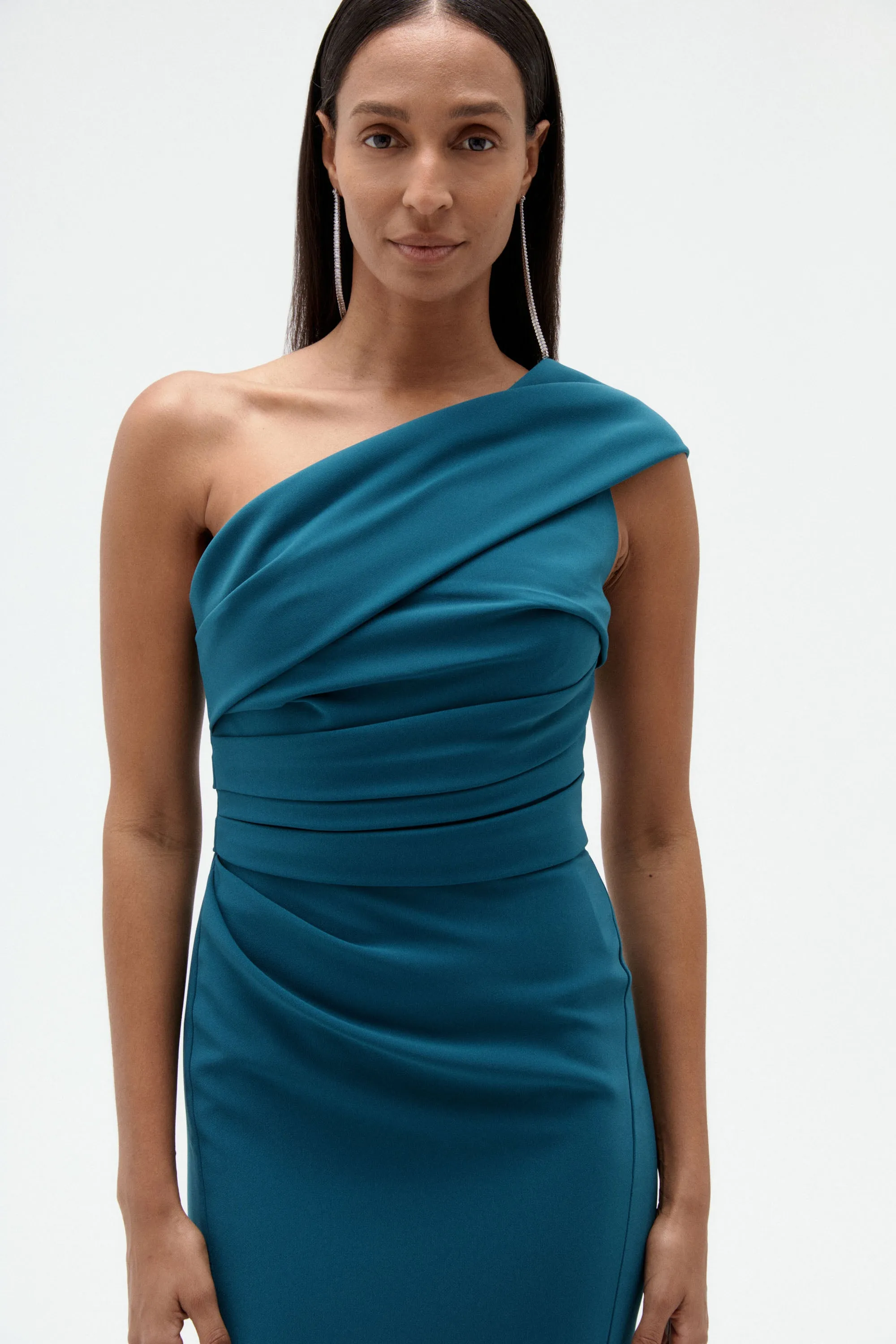 Italian Stretch Crepe One Shoulder Gown sold by Amsale product image thumbnail 2