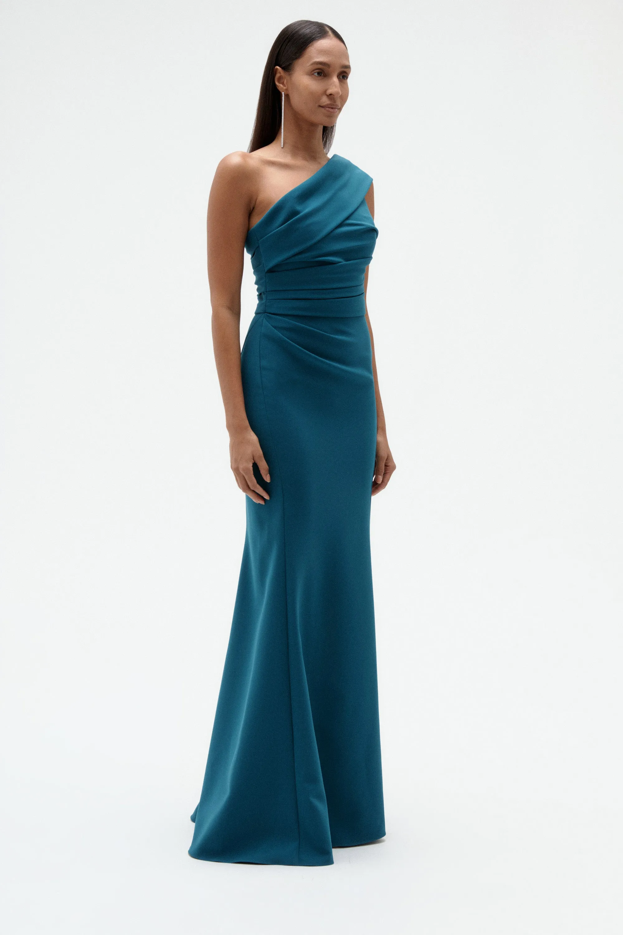 Italian Stretch Crepe One Shoulder Gown sold by Amsale product image thumbnail 3