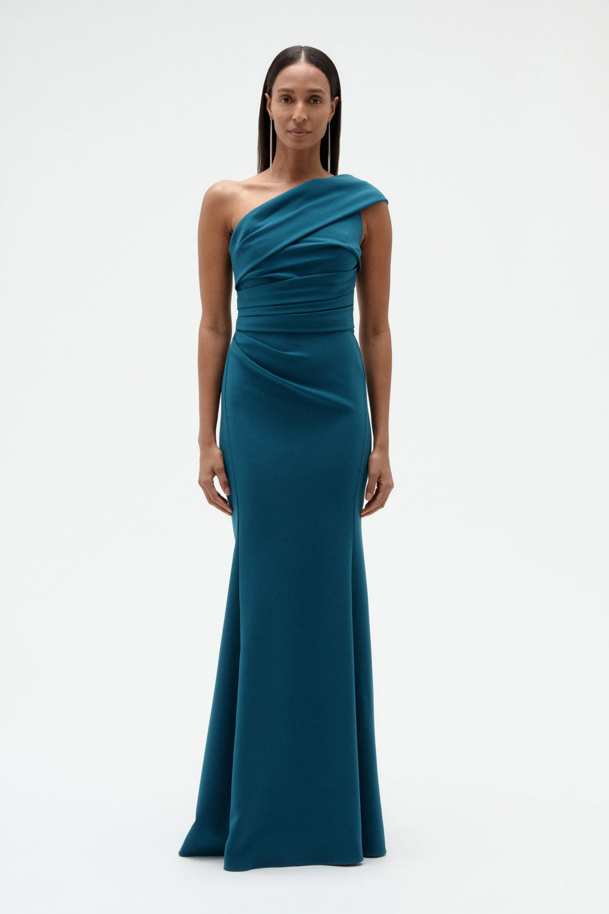 Italian Stretch Crepe One Shoulder Gown sold by Amsale product image thumbnail 5