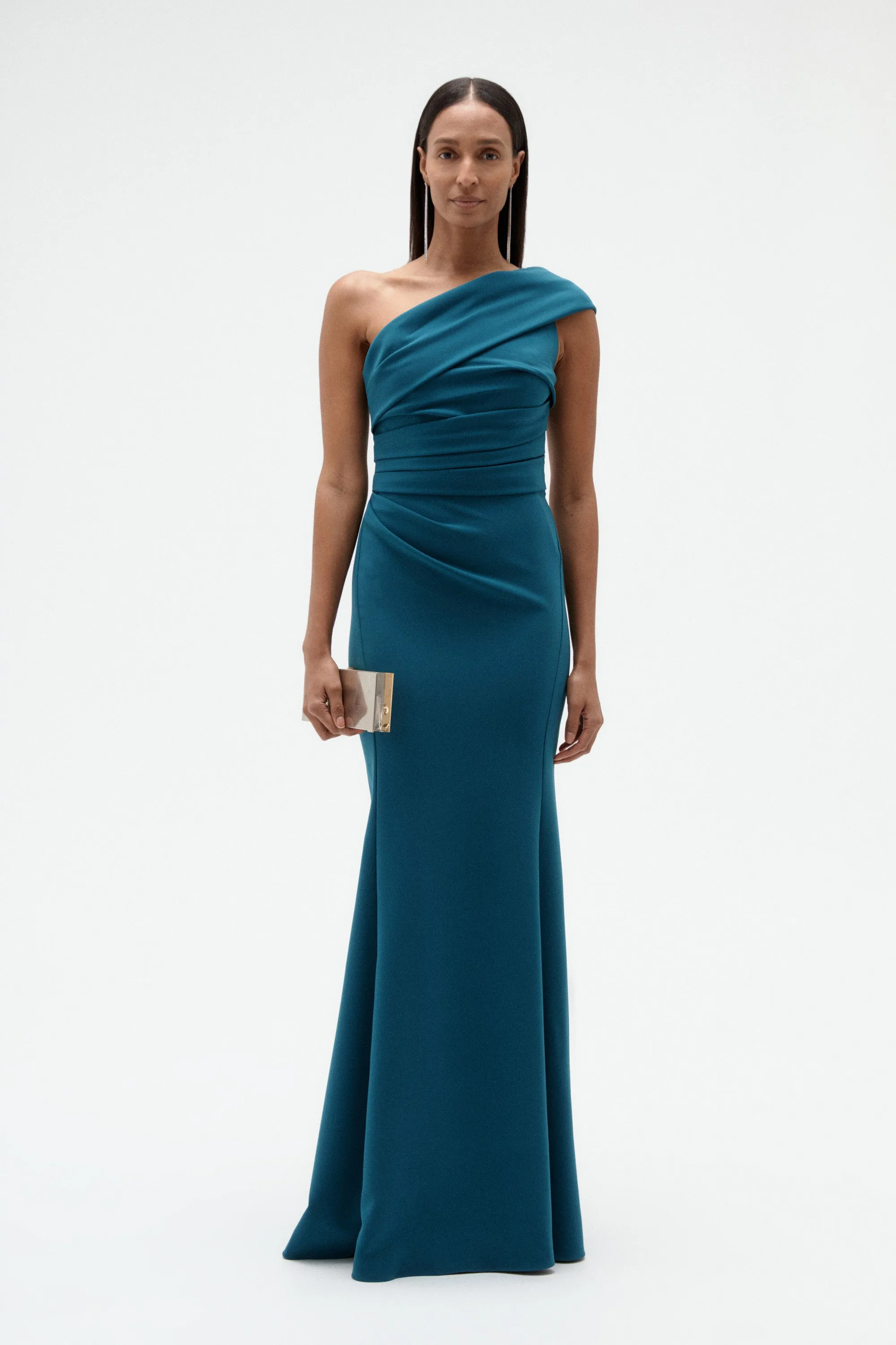 Italian Stretch Crepe One Shoulder Gown sold by Amsale
