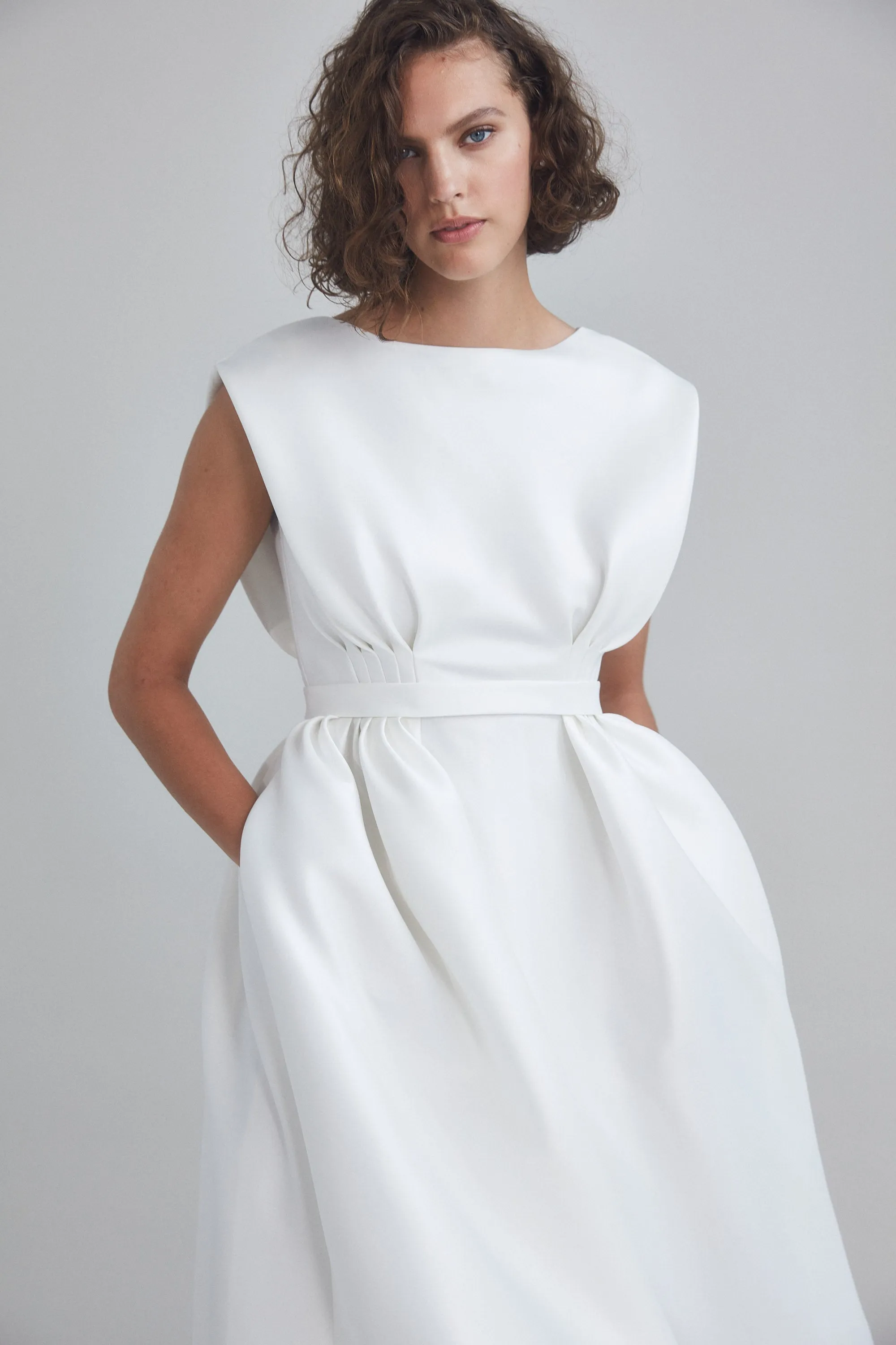 LW195 - Mikado Bias Cut A-line Dress sold by Amsale product image thumbnail 5