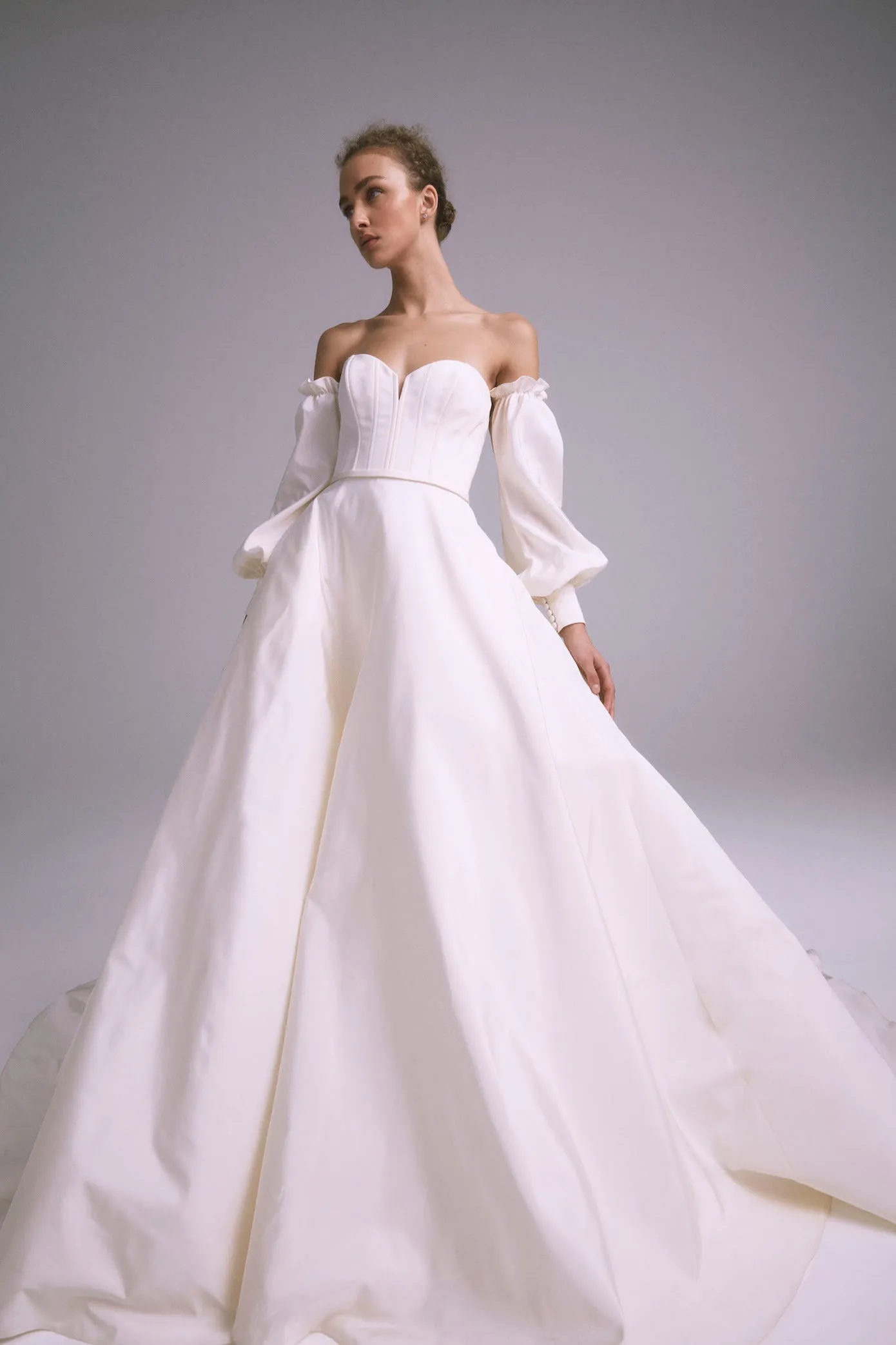 A809SL - Silk Faille Bishop Sleeve sold by Amsale product image thumbnail 2