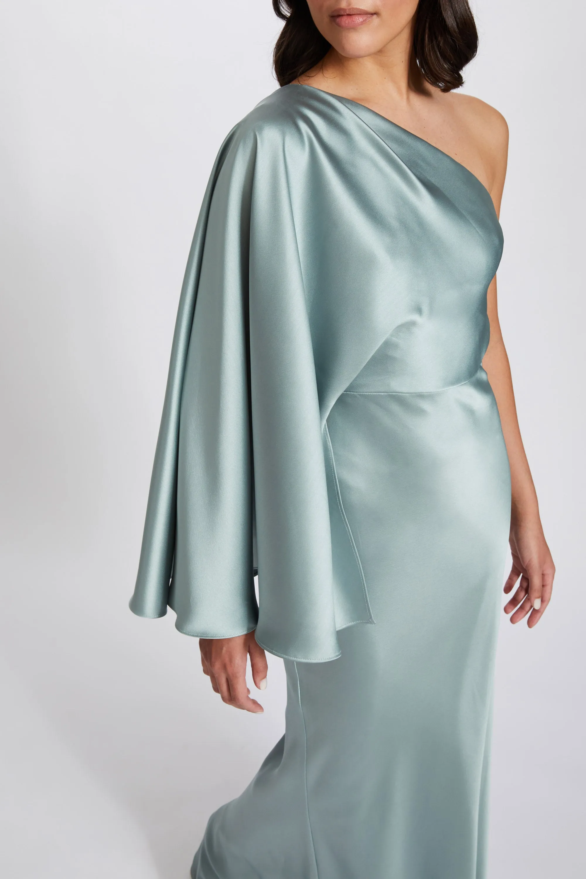Fluid Satin One-Shoulder Gown sold by Amsale