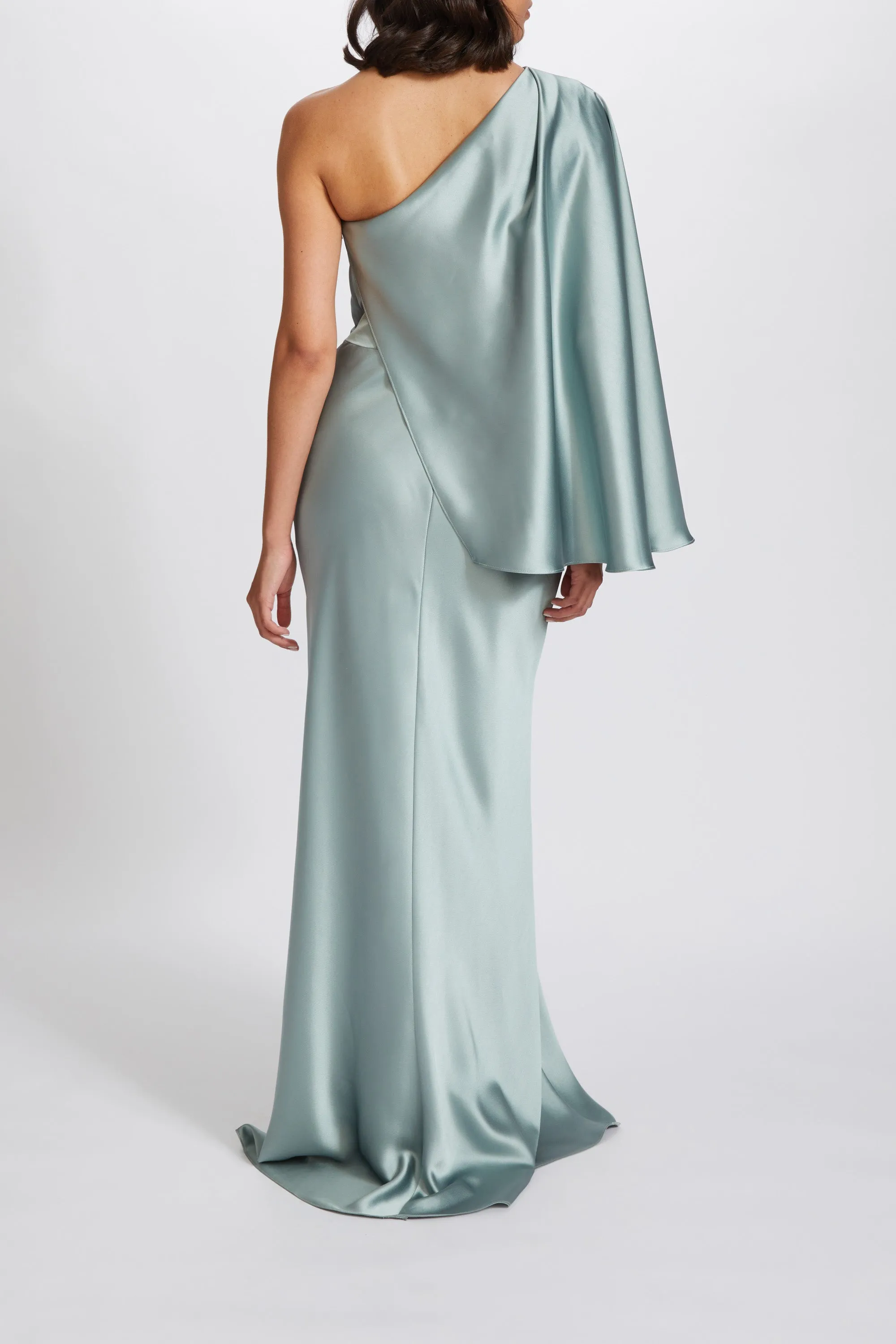 Fluid Satin One-Shoulder Gown sold by Amsale product image thumbnail 3