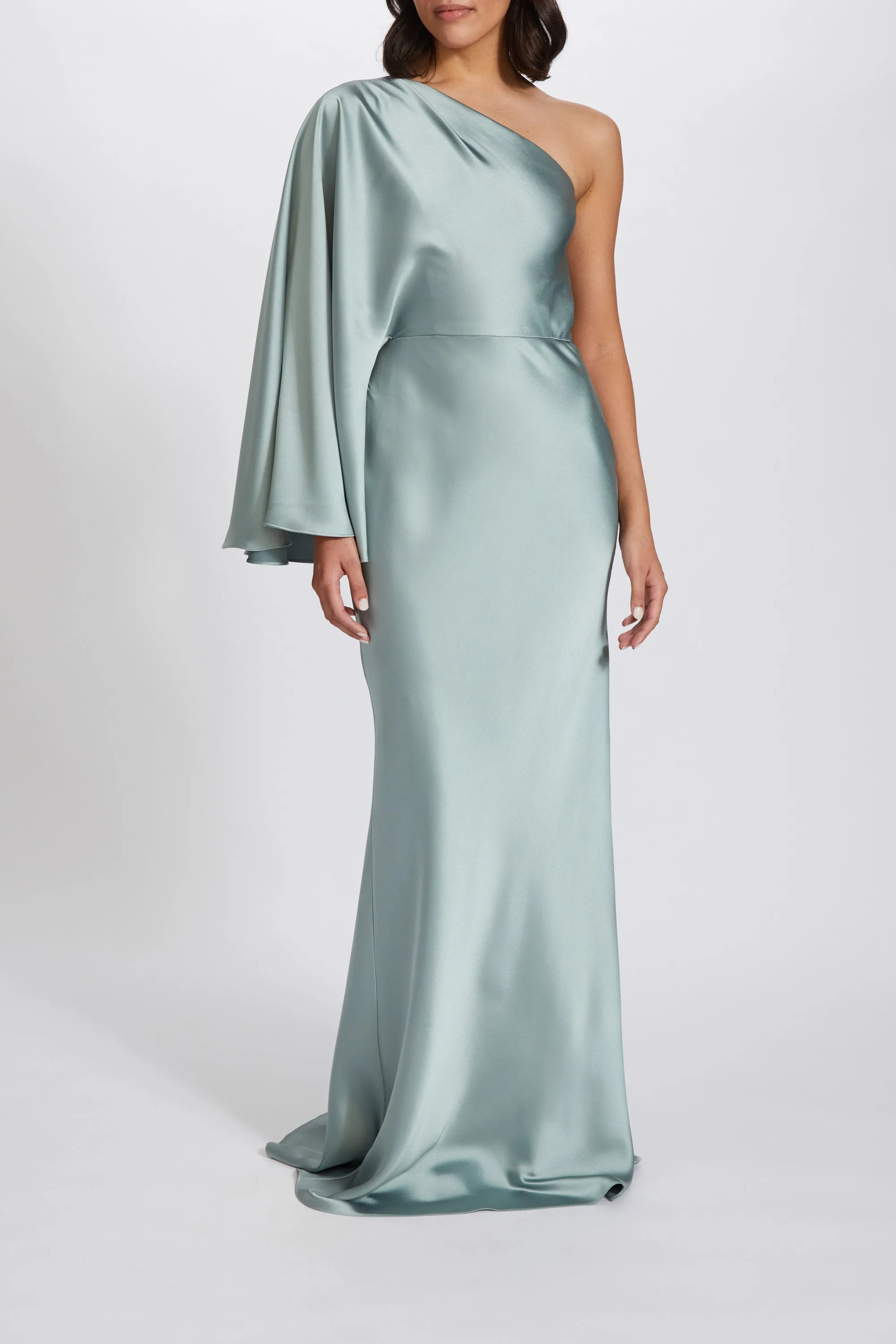 Fluid Satin One-Shoulder Gown sold by Amsale product image thumbnail 5