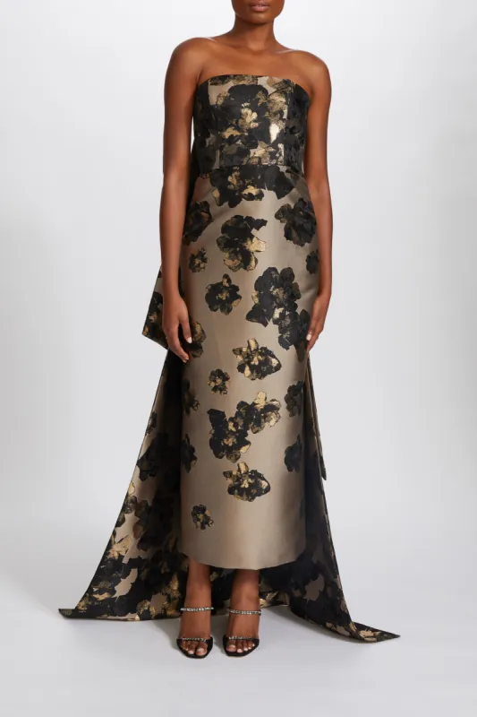 Metallic Jacquard Strapless Gown sold by Amsale