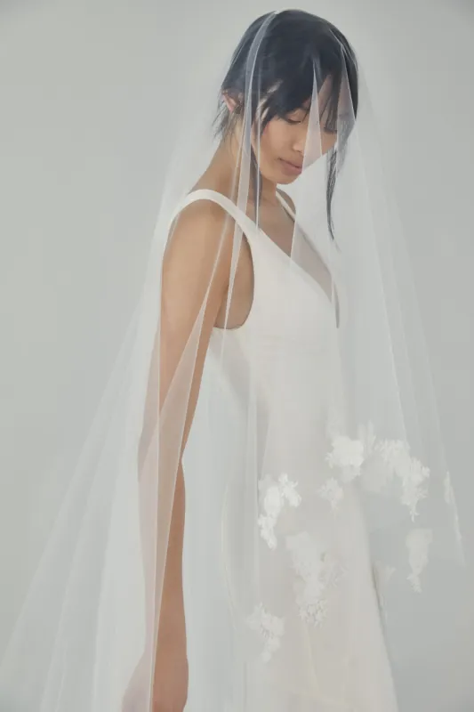 Butterfly Cathedral Length Veil with Flowers sold by Amsale