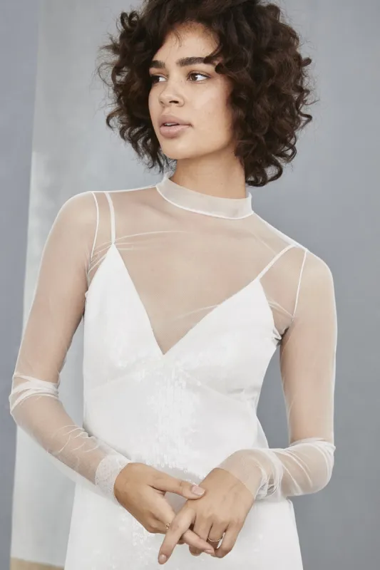 LW131 - Layered Shift Dress - Ivory sold by Amsale