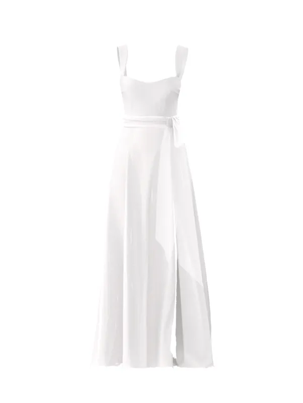 Bodice(Alexis), Skirt(Arabella),Belt(Sash), white sold by Amsale