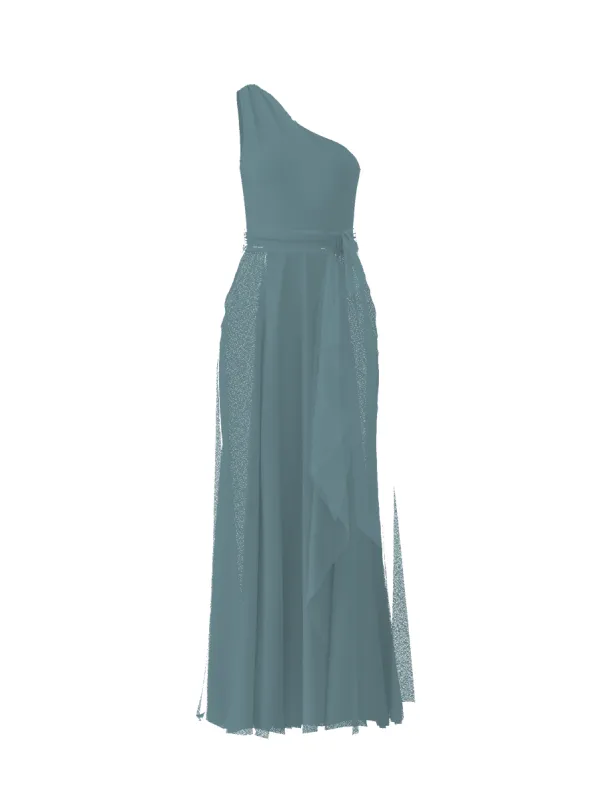 Bodice(Laurie), Skirt(Jaycie),Belt(Sash), teal sold by Amsale