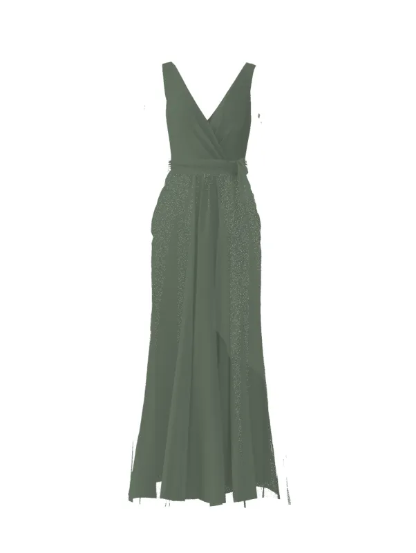 Bodice(Ava), Skirt(Justine),Belt(Sash), olive sold by Amsale