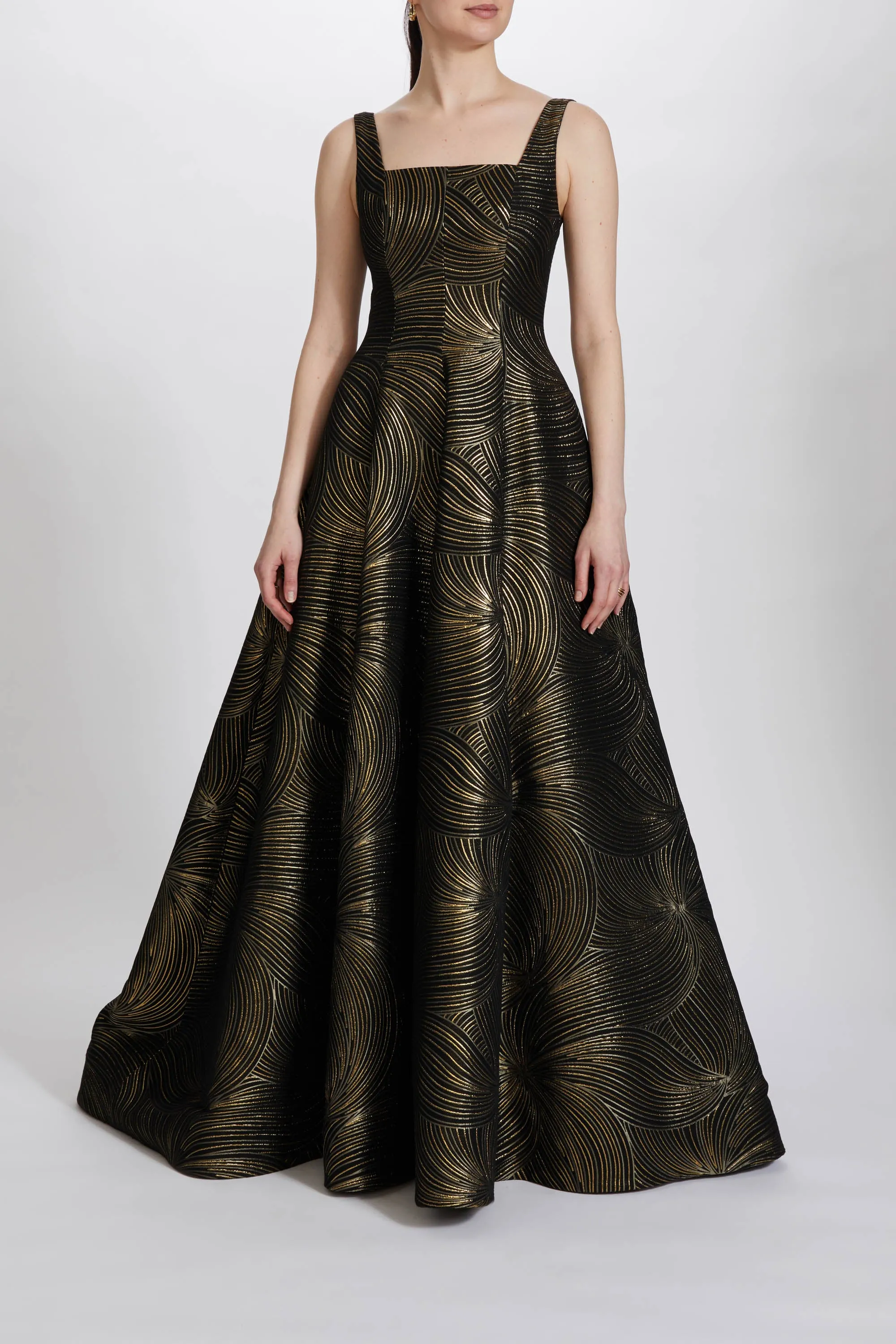 Metallic Jacquard A-line Gown sold by Amsale product image thumbnail 5