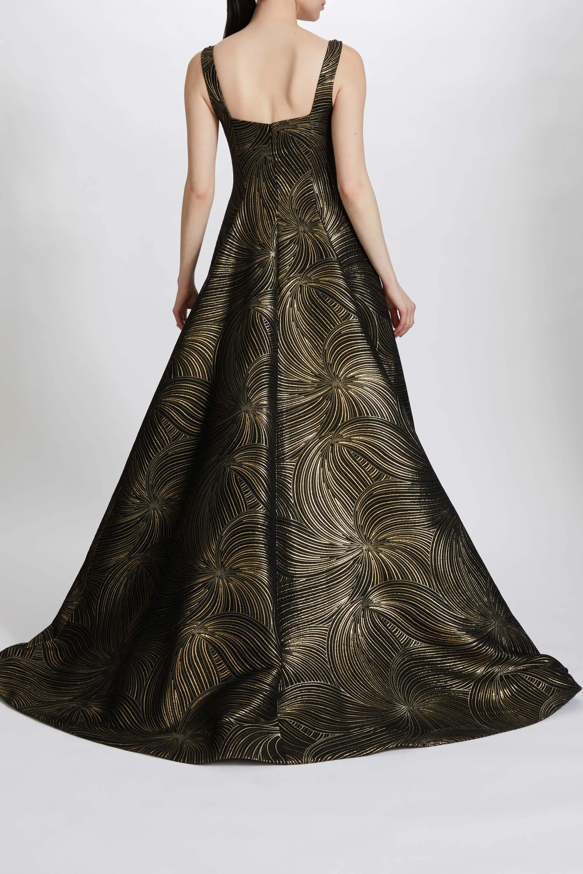Metallic Jacquard A-line Gown sold by Amsale product image thumbnail 3