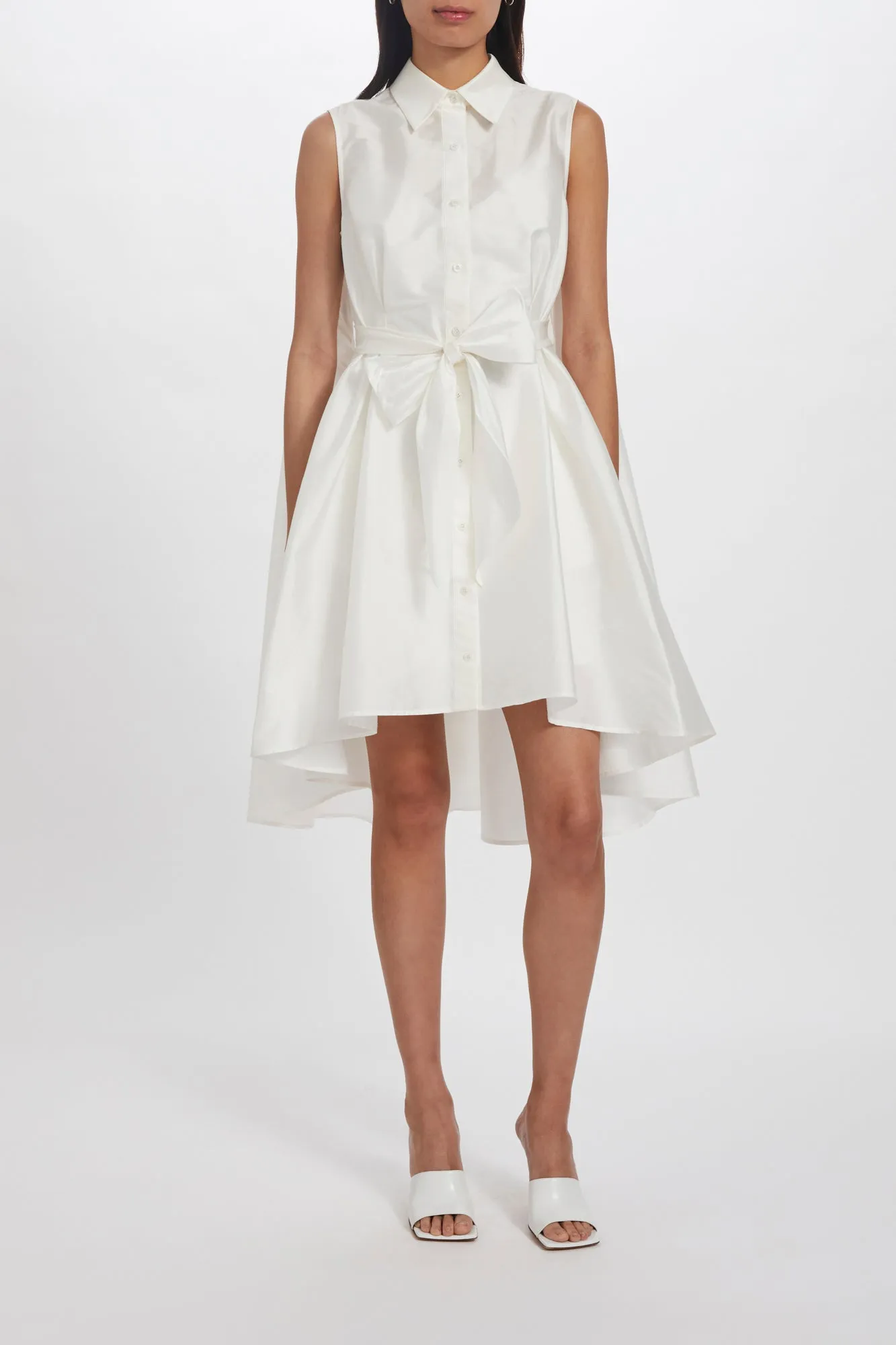 Taffeta Sash Shirt Dress sold by Amsale product image thumbnail 3
