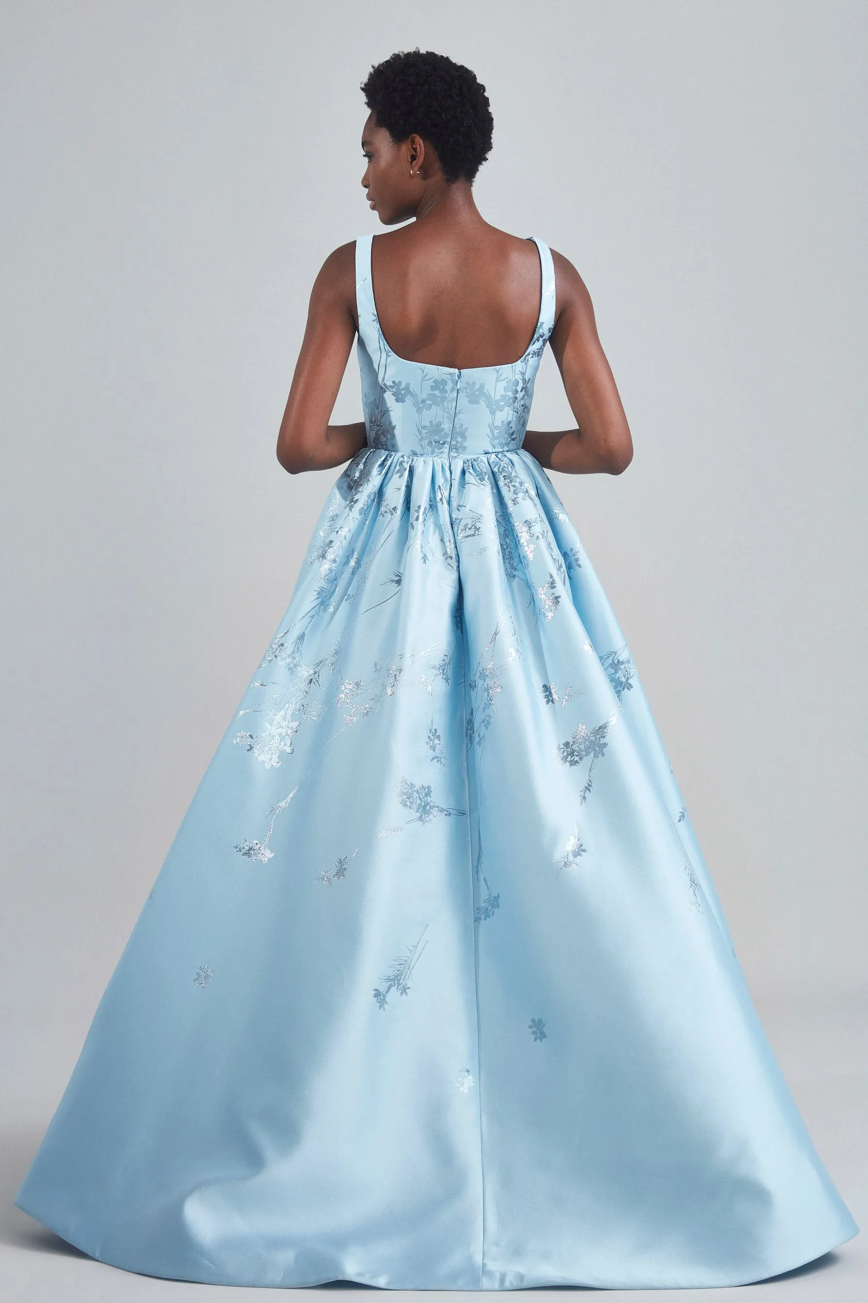 P409J - Metallic Fil-Coupe Gown - Ice sold by Amsale product image thumbnail 3