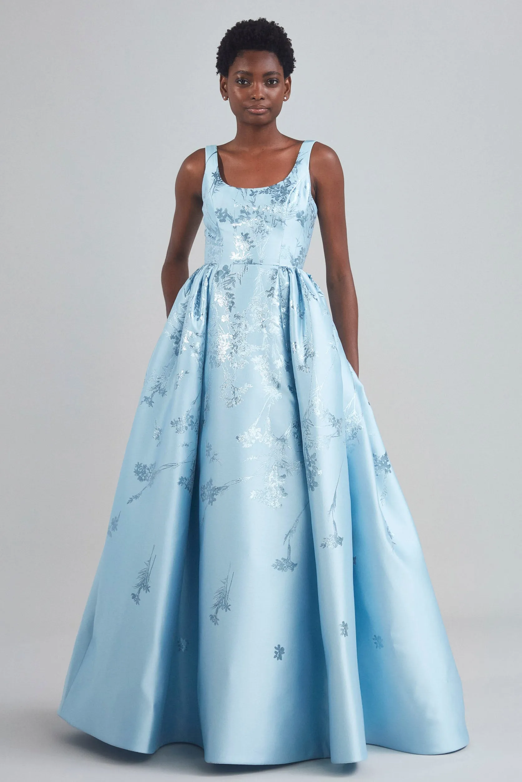 P409J - Metallic Fil-Coupe Gown - Ice sold by Amsale product image thumbnail 2