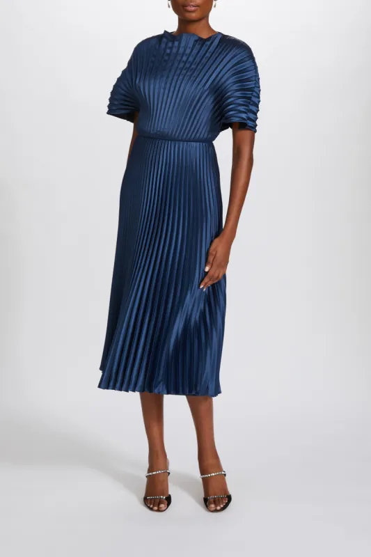 P629S - Sunburst Pleated Dress made by Amsale