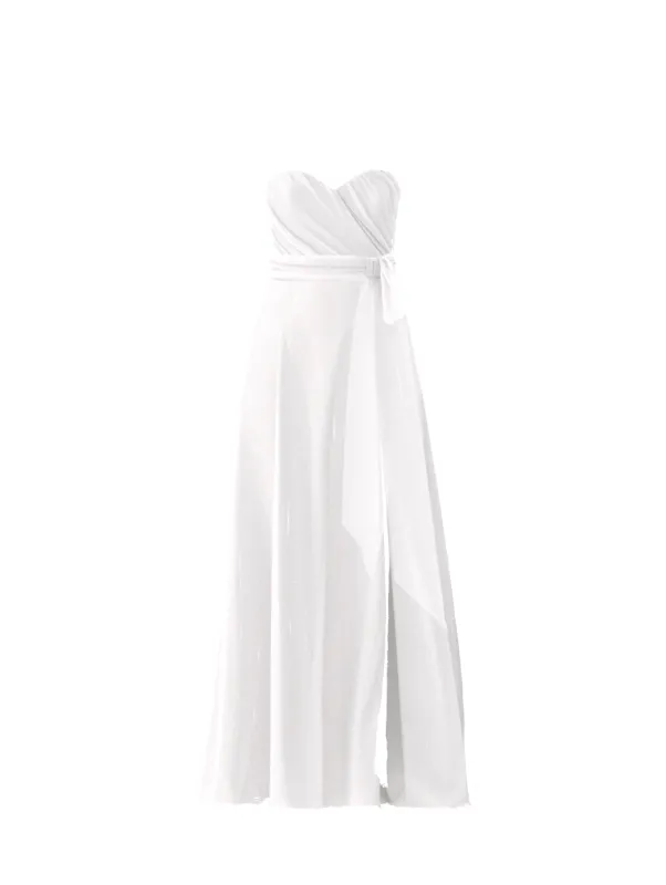 Bodice(Jaycie), Skirt(Arabella),Belt(Sash), white sold by Amsale