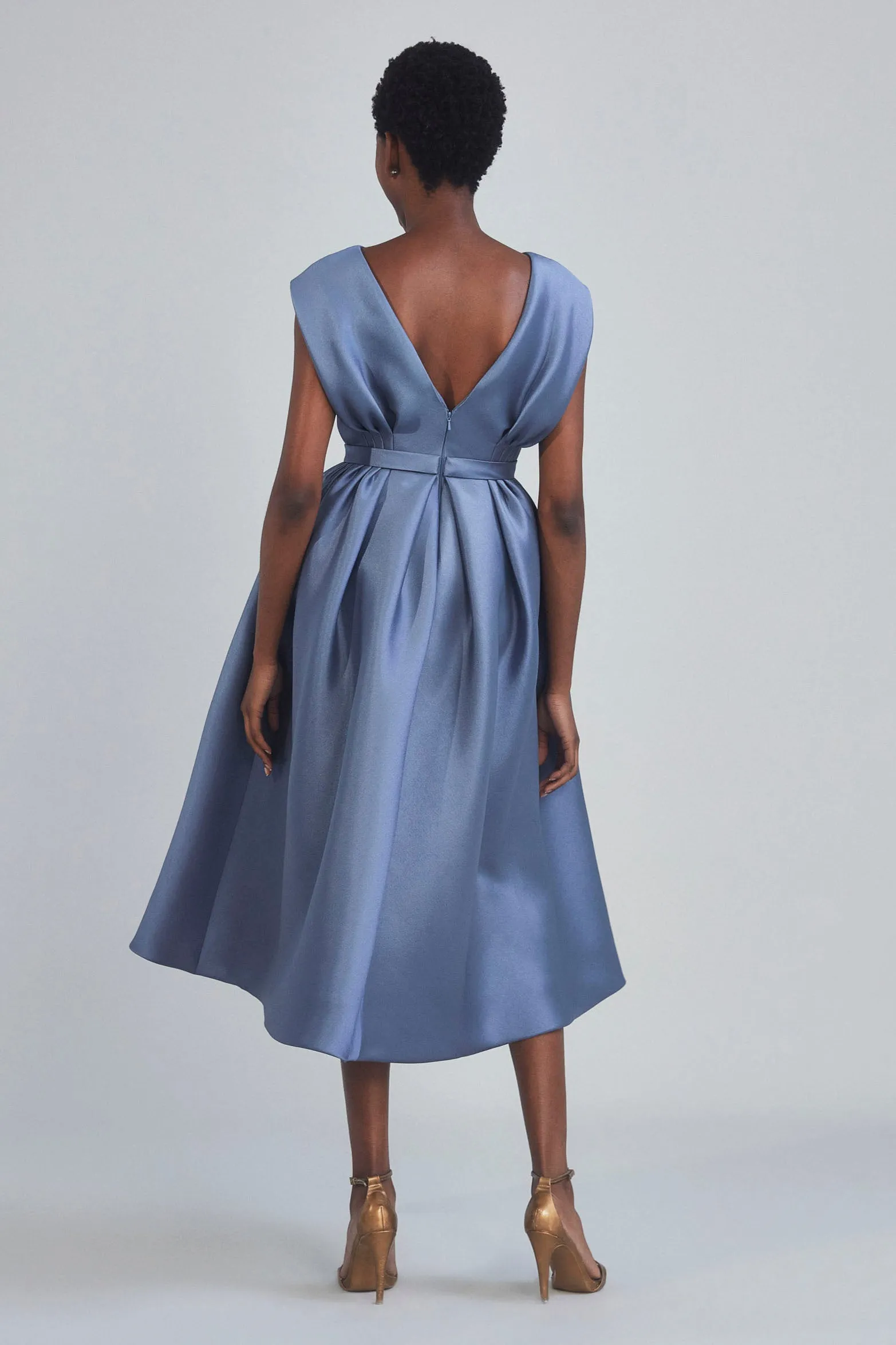 P401M - Mikado A-Line Dress - Mauve sold by Amsale product image thumbnail 5