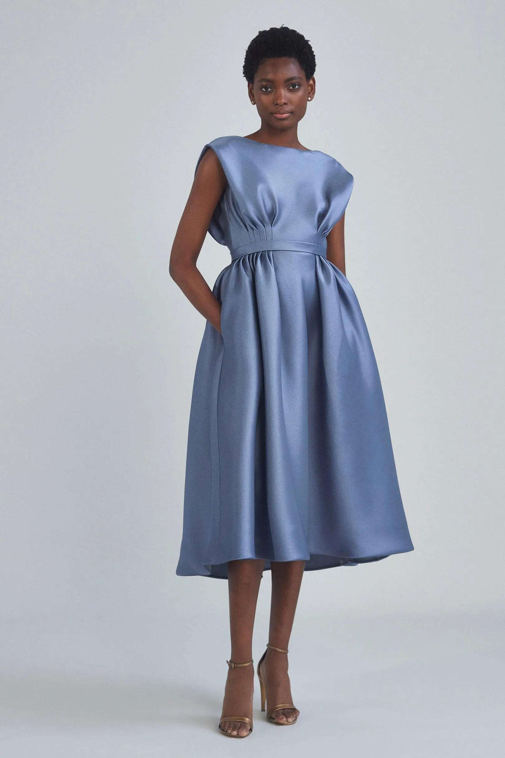 P401M - Mikado A-Line Dress - French-Blue sold by Amsale product image thumbnail 4