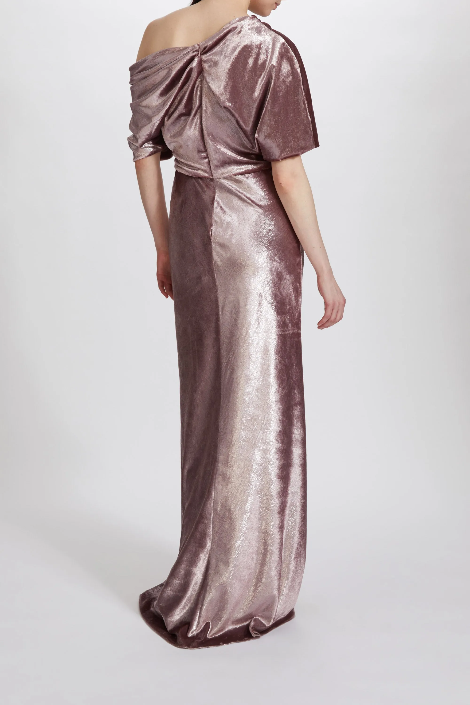 P610 - Lame Velvet Draped Slouch Gown sold by Amsale product image thumbnail 3