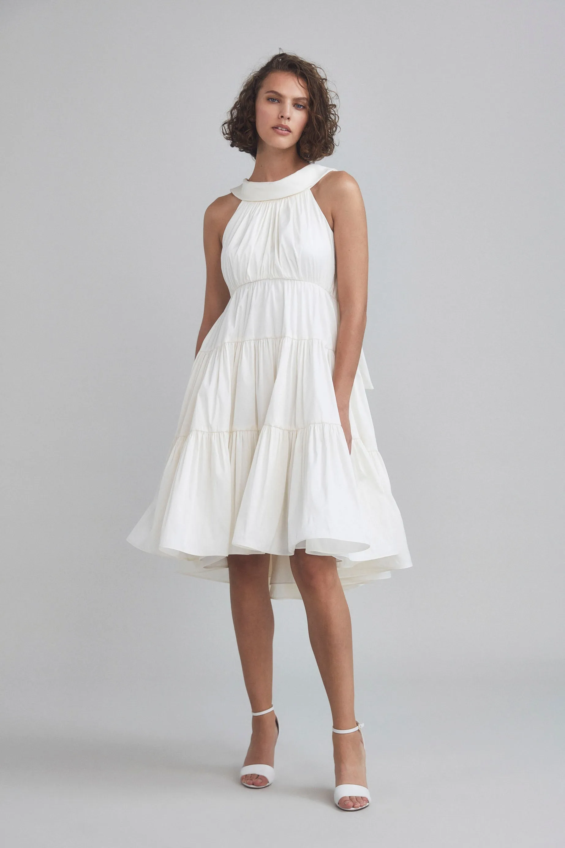 Taffeta Tiered Trapeze Dress sold by Amsale product image thumbnail 2