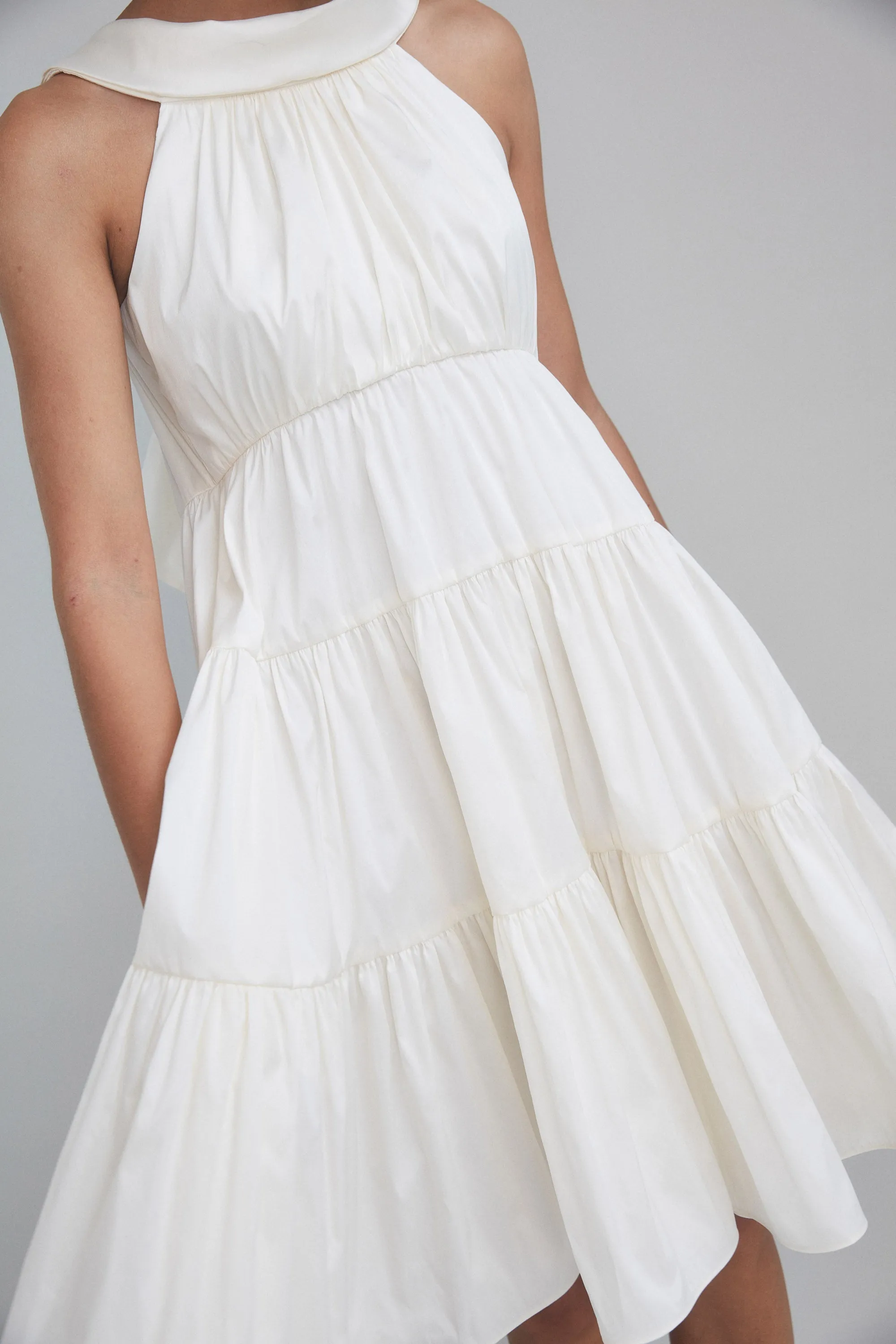 Taffeta Tiered Trapeze Dress sold by Amsale product image thumbnail 3