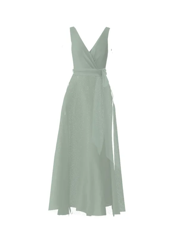 Bodice(Ava), Skirt(Cerisa),Belt(Sash), sage sold by Amsale