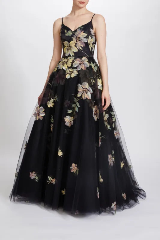Hand Painted Floral Tulle Gown sold by Amsale