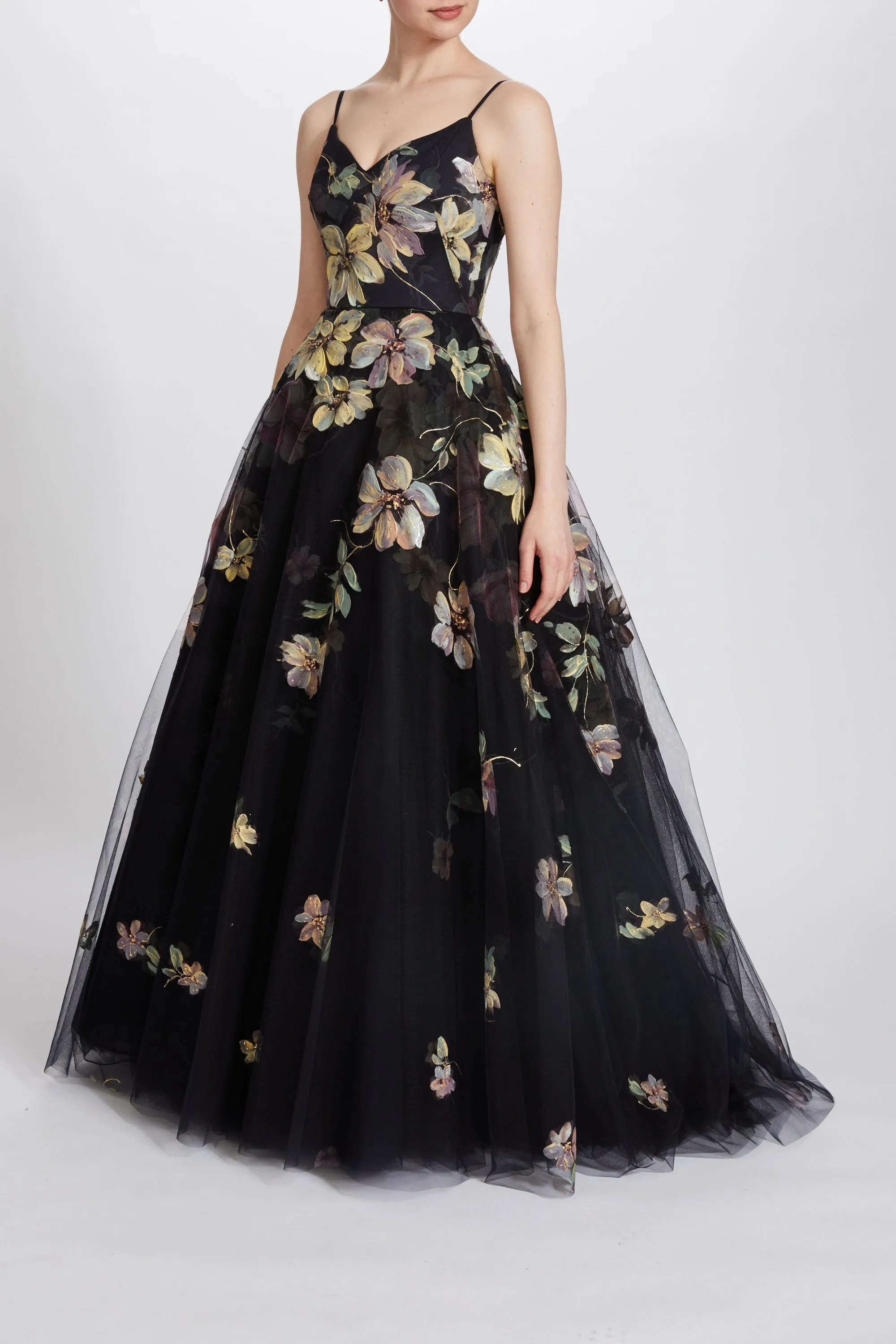 Hand Painted Floral Tulle Gown sold by Amsale product image thumbnail 5