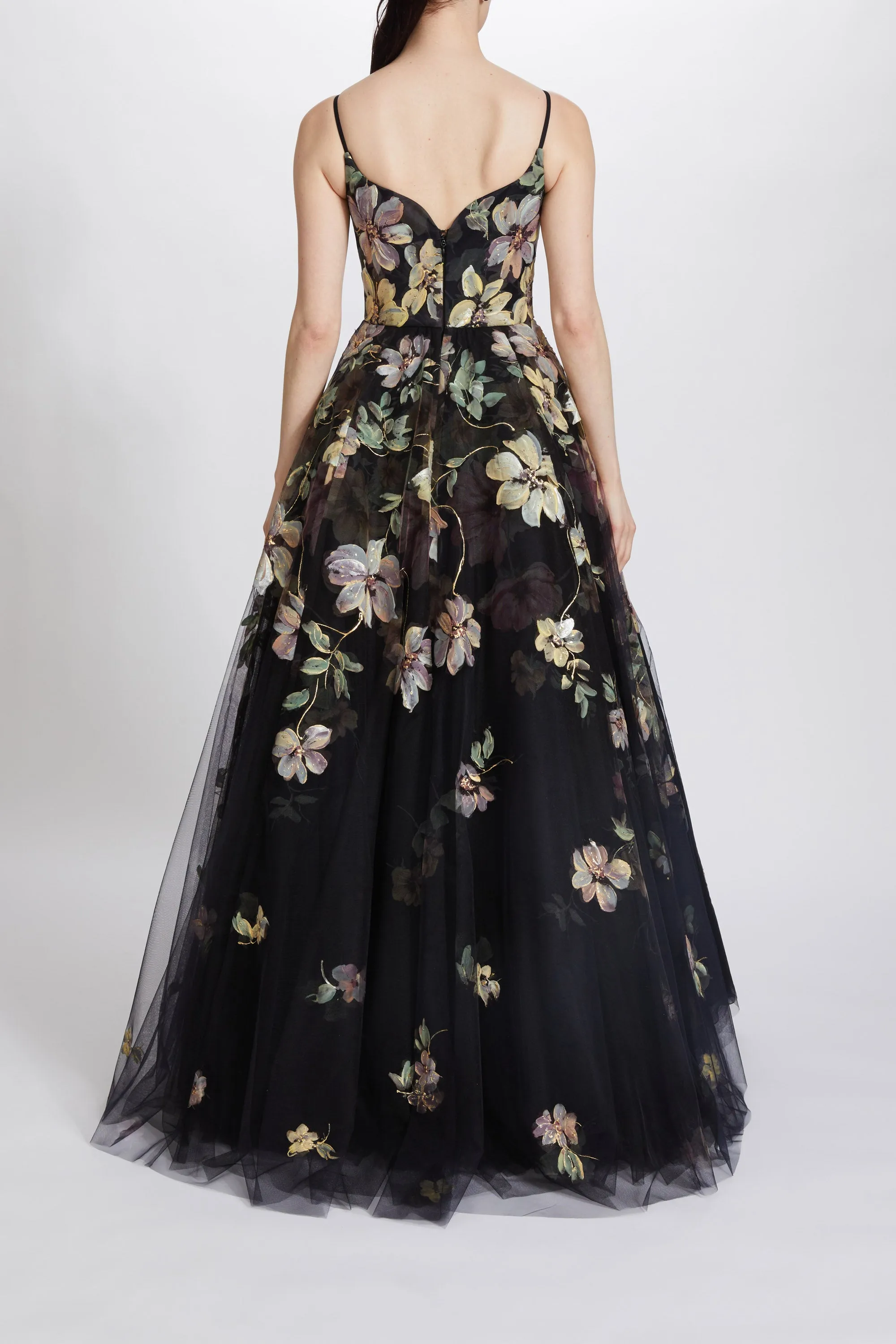 Hand Painted Floral Tulle Gown sold by Amsale product image thumbnail 4