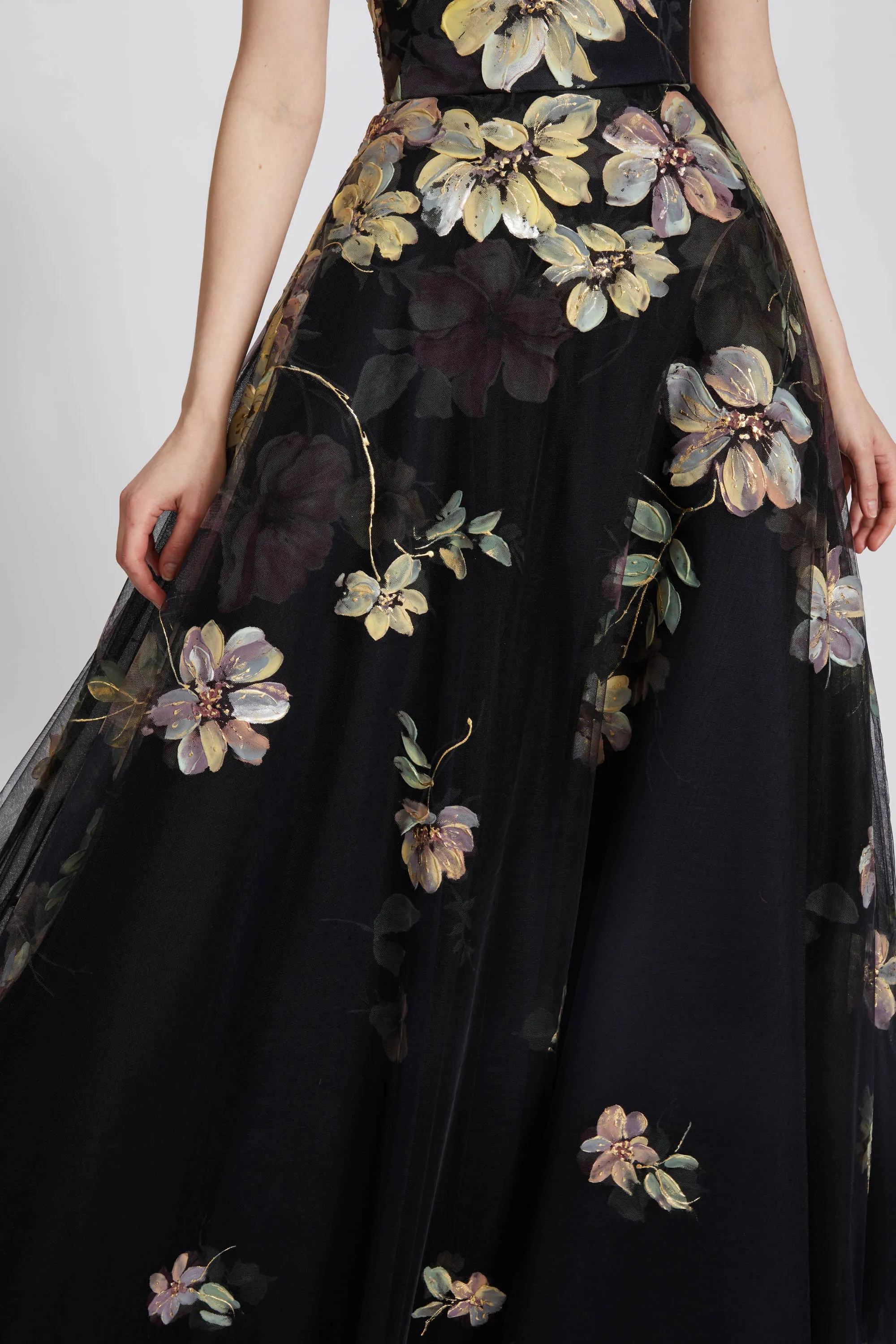 Hand Painted Floral Tulle Gown sold by Amsale product image thumbnail 3