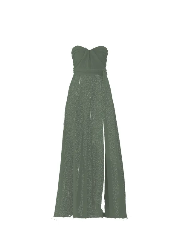 Bodice(Cerisa), Skirt(Arabella),Belt(Sash), olive sold by Amsale