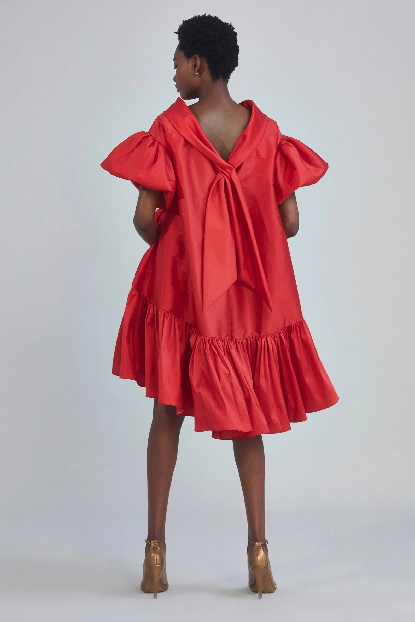 P388T - Taffeta Trapeze Dress - Black sold by Amsale product image thumbnail 3