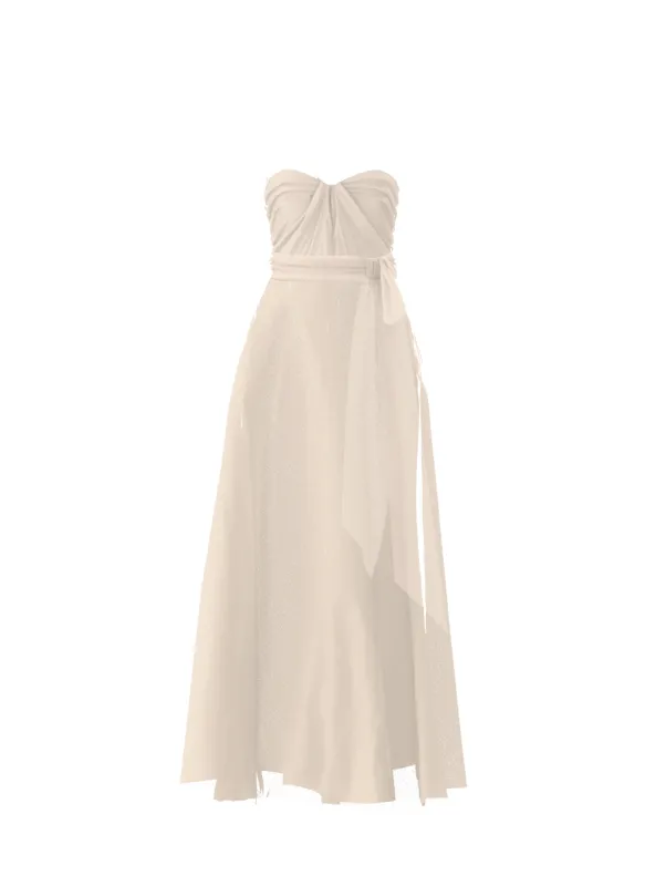Bodice(Cerisa), Skirt(Cerisa),Belt(Sash), cream sold by Amsale