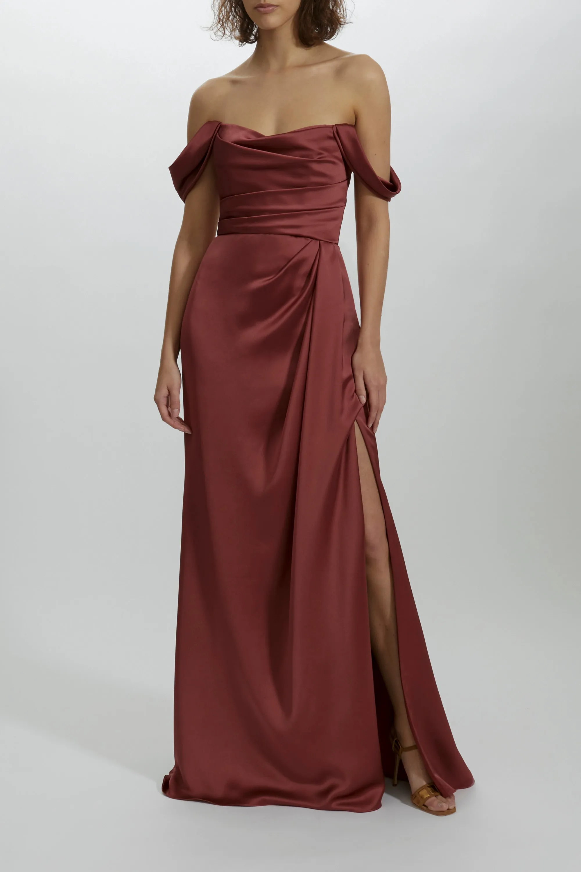 Off-the-Shoulder Draped Gown sold by Amsale product image thumbnail 3