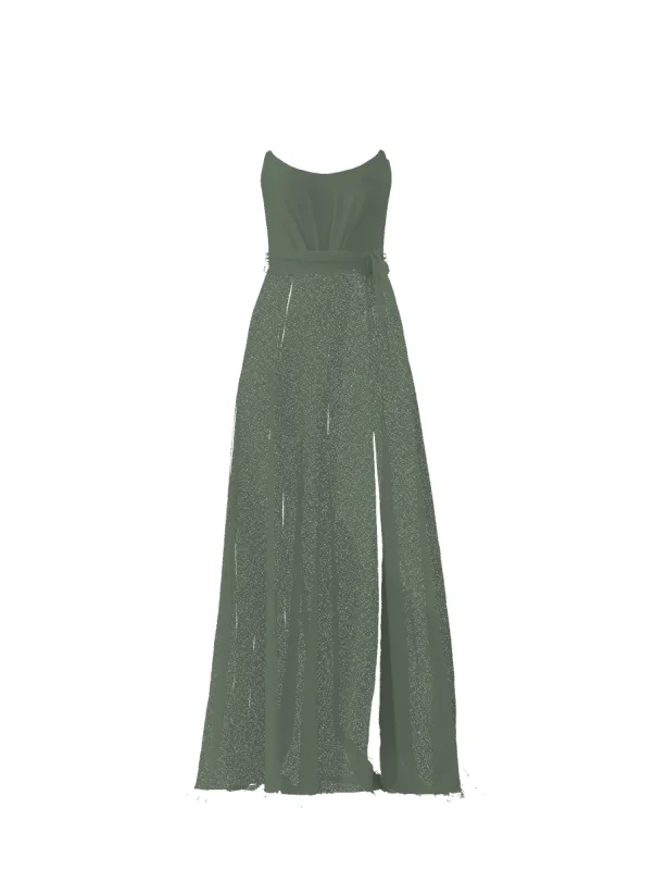 Bodice(Campbell), Skirt(Arabella),Belt(Sash), olive sold by Amsale
