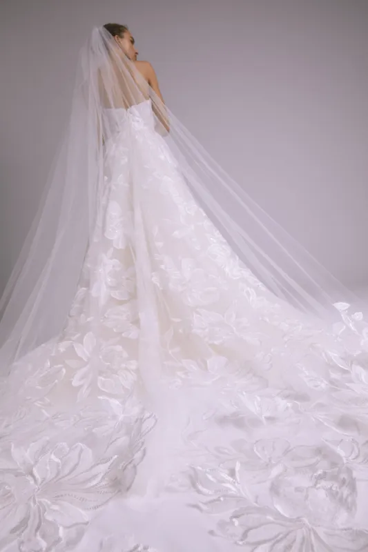 AVA821 - Oversized Floral Veil sold by Amsale