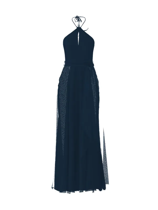 Bodice(Colby), Skirt(Jaycie),Belt(Sash), navy sold by Amsale